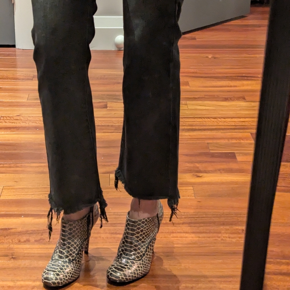 Faux snake skin ankle boots. Size 5